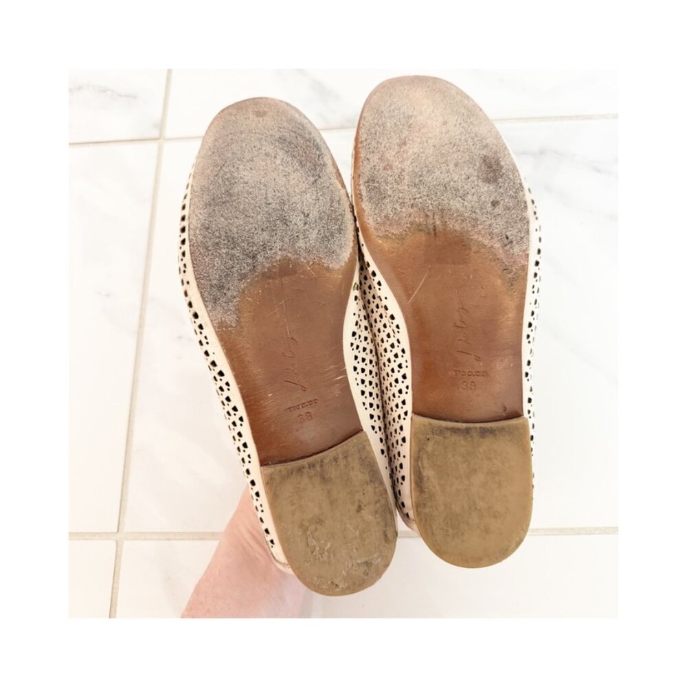 Anthropologie Lola Cruz Palm Perforated Ballet Flat Slides US8 EU38 - Picture 11 of 15